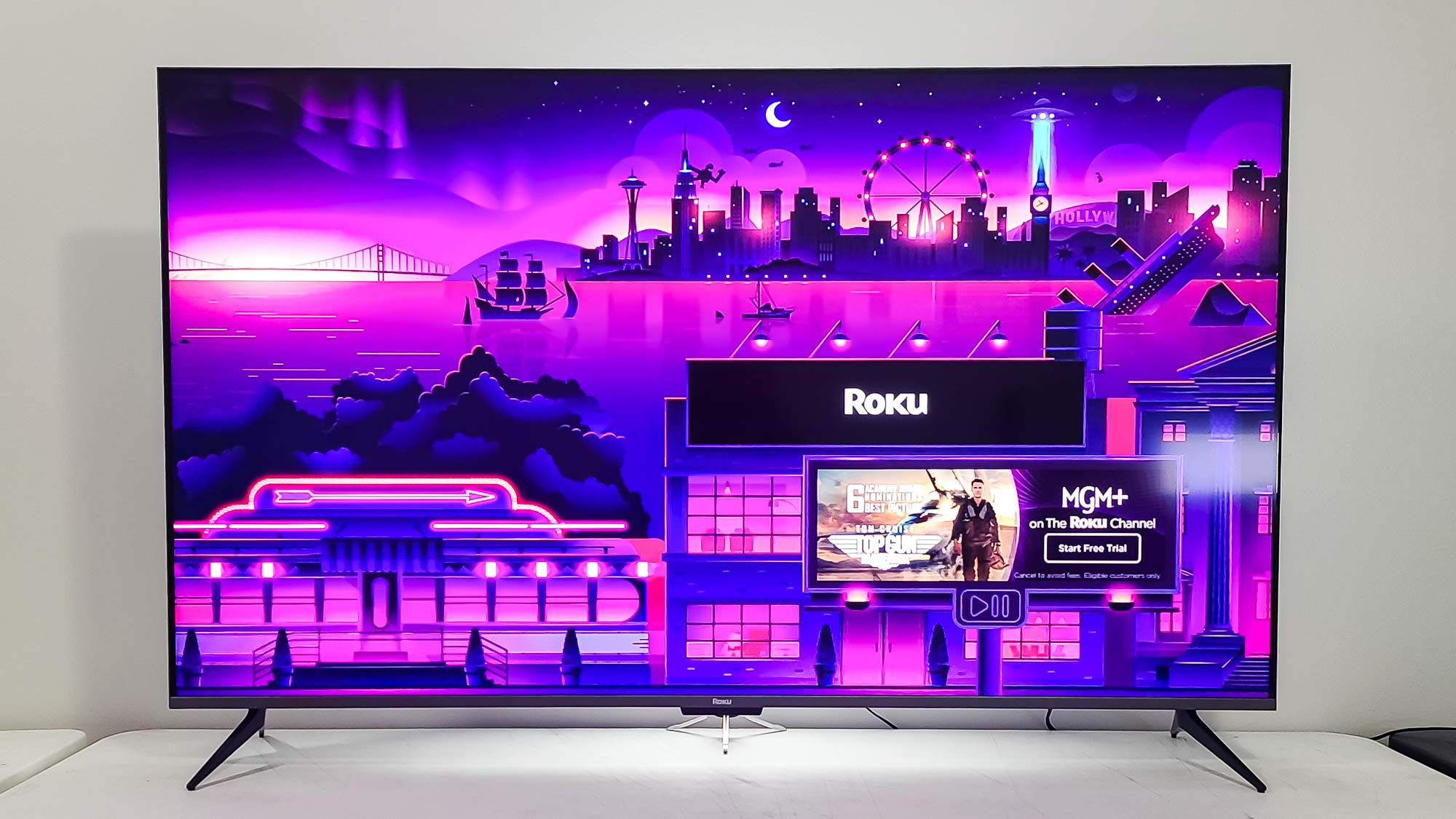 Menu du téléviseur QLED 4K de la série Roku Plus
