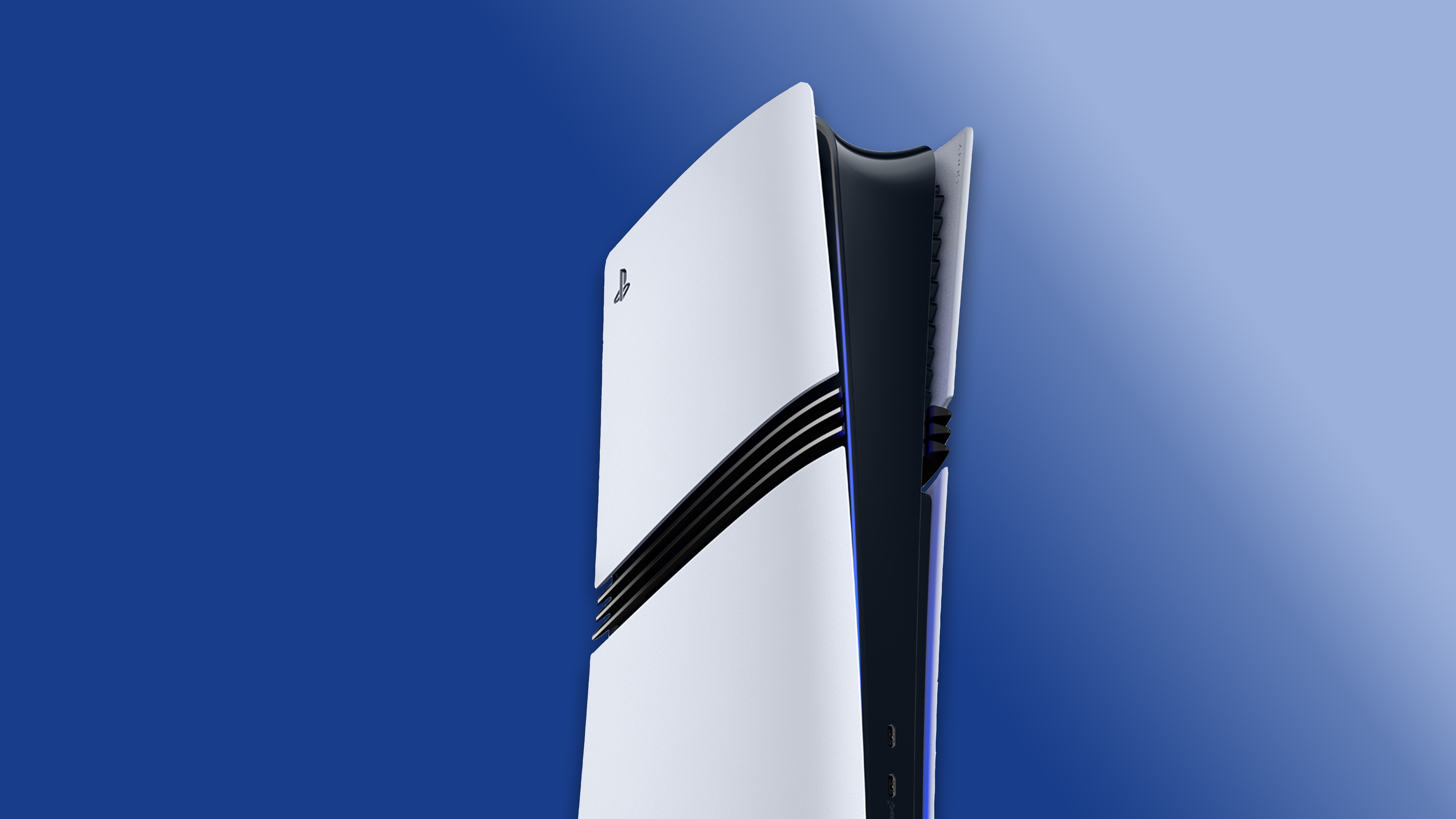 Une image de la PS5 Pro sur fond bleu