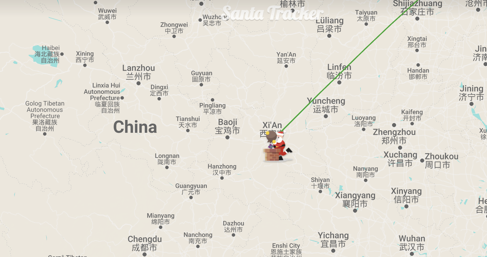 Le tracker du Père Noël de Google en Chine