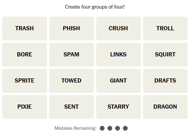 Puzzle New York Times Connections 13 décembre 2024