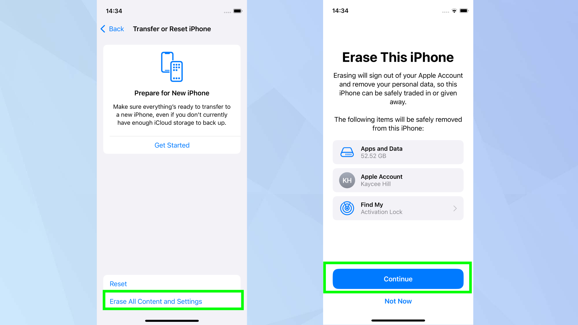 Effacer tout le contenu et les paramètres de l'iPhone