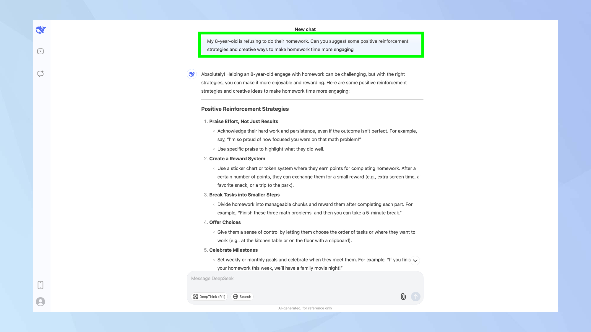 Invite de conseils en profondeur
