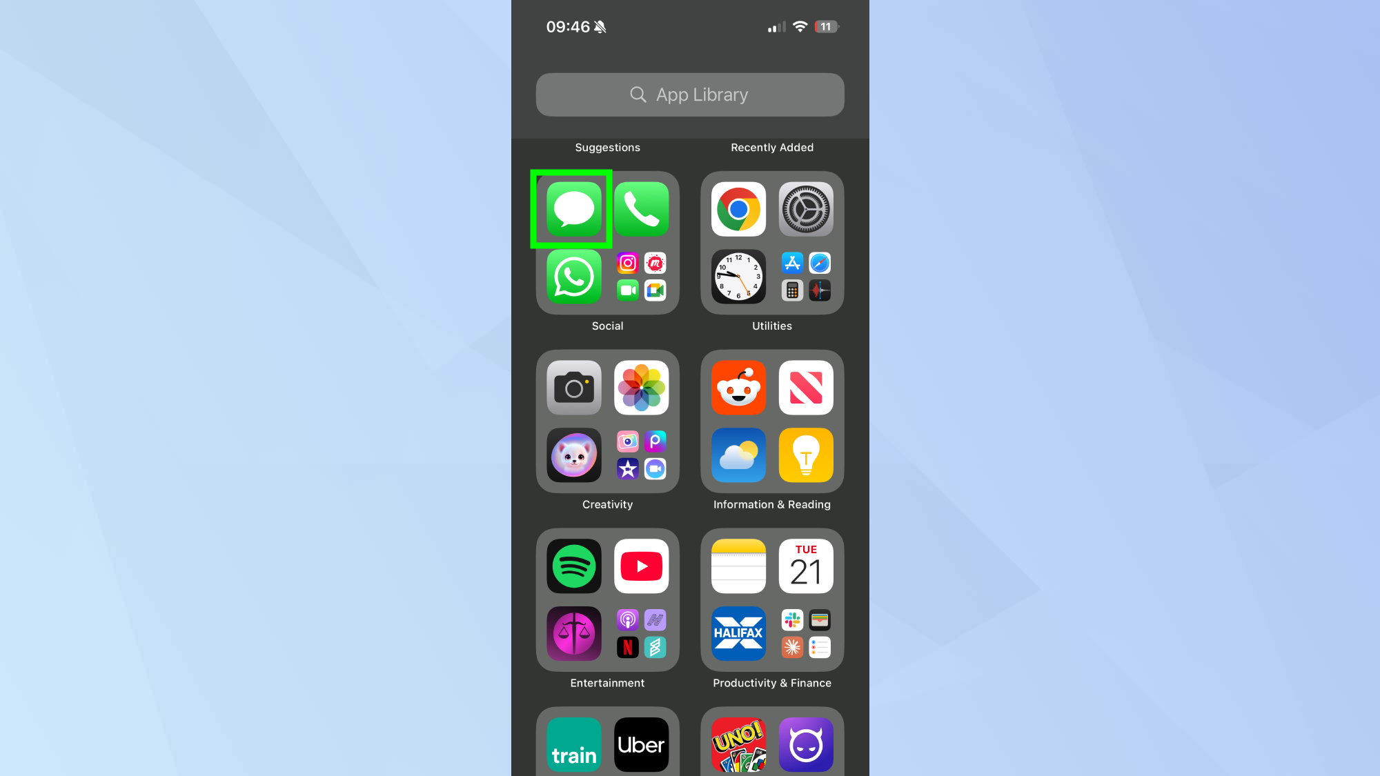 Messages mis en surbrillance sur iPhone