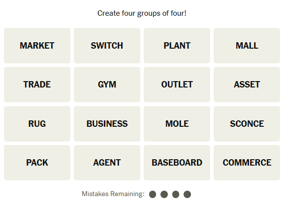 Puzzle Connections du New York Times 16 janvier 2025