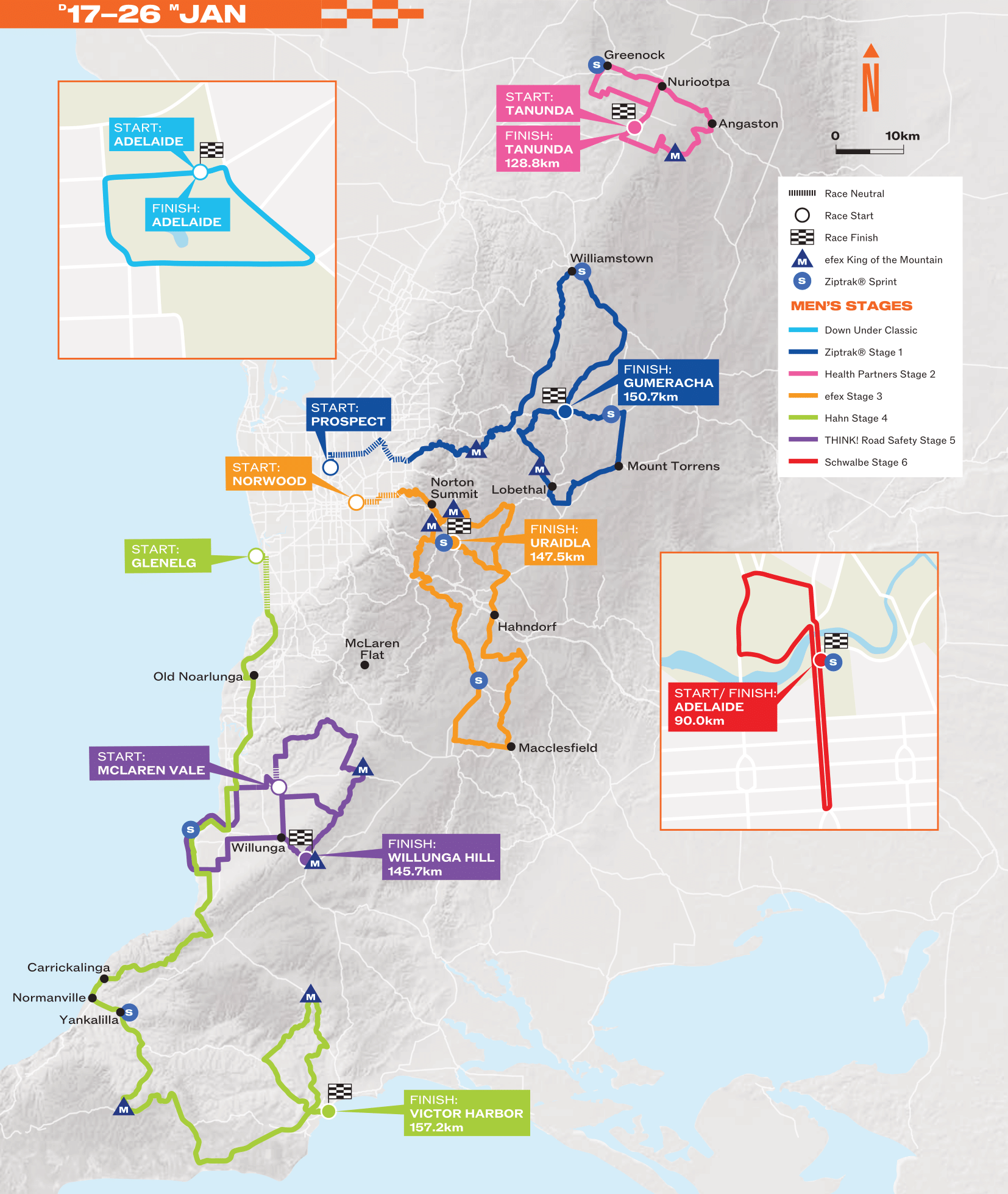 Santos Tour Down Under 2025 Route Carte