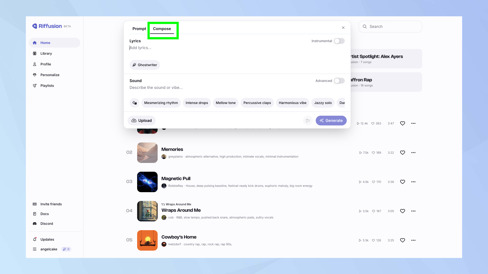 Riffusion Ai Compose Fonction