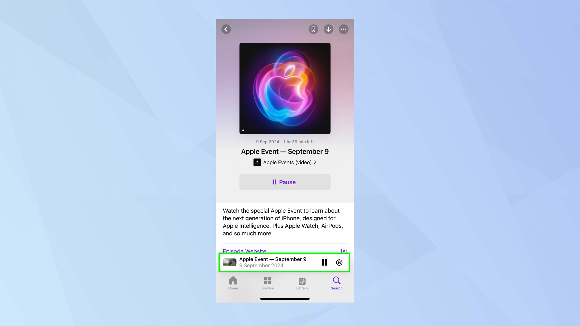Comment partager une section d'un podcast dans iOS
