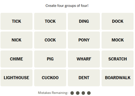 Le puzzle des connexions du New York Times le 19 février 2025