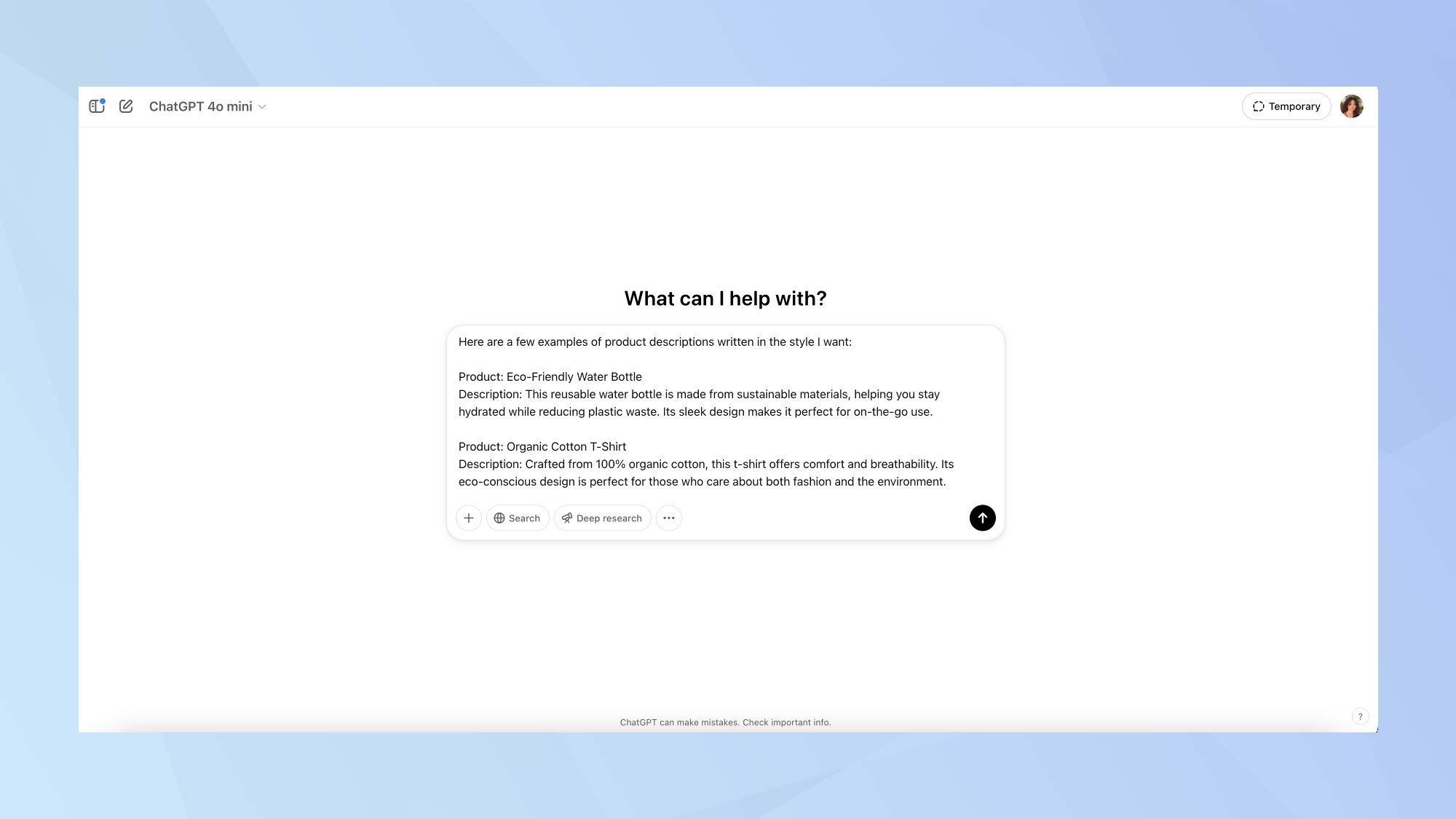 Guide de chatgpt avec une invite d'apprentissage basée sur des exemples