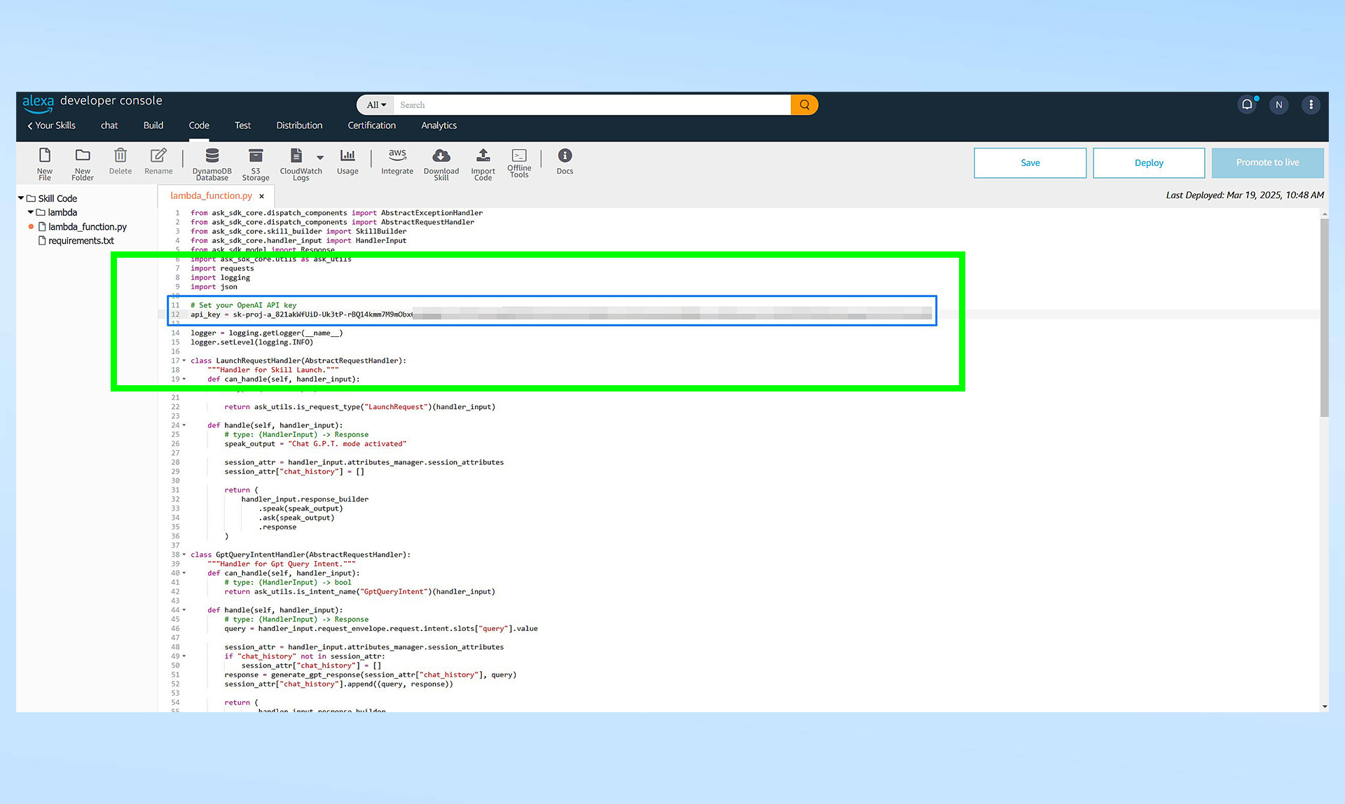 Mettre le chatppt sur Alexa