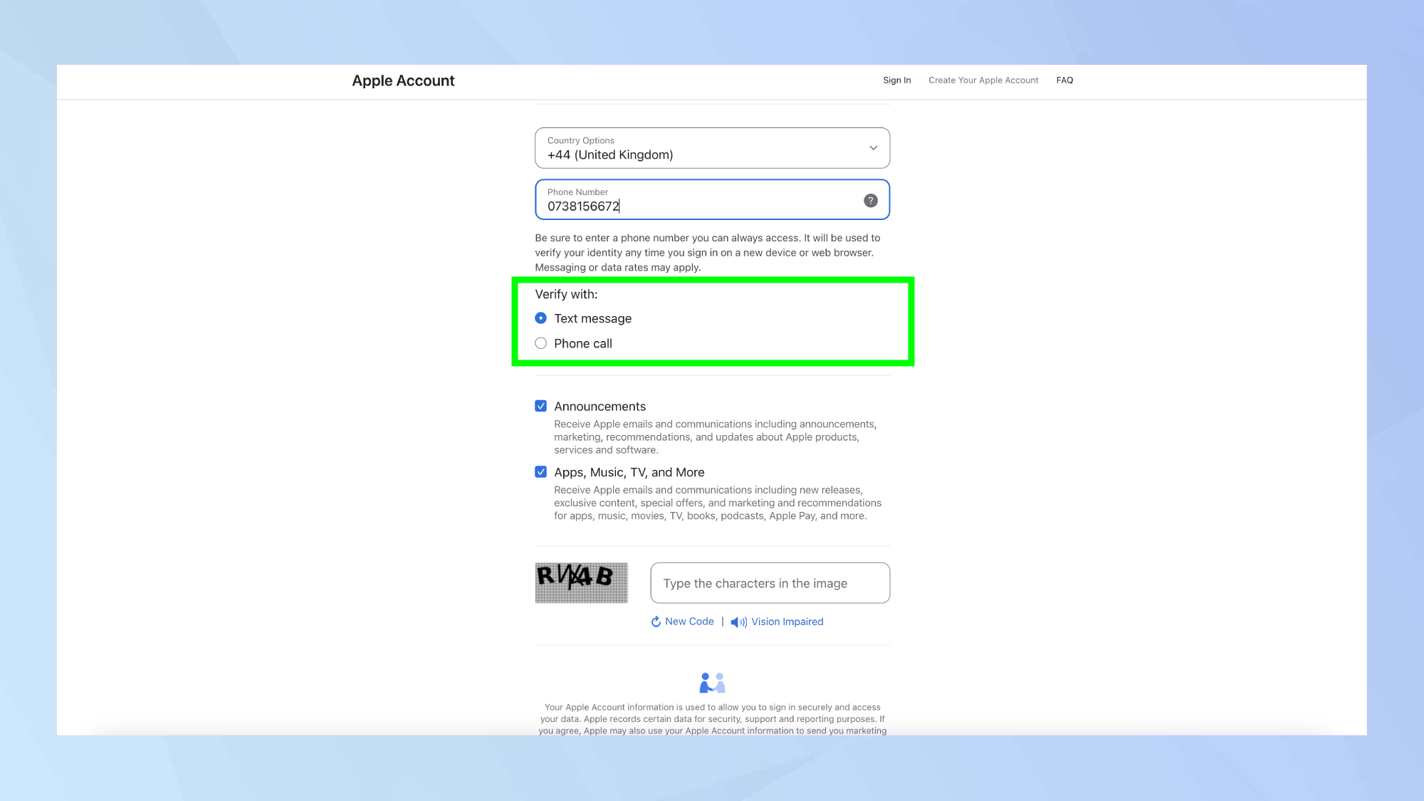 Compte Apple - Entrez vos informations