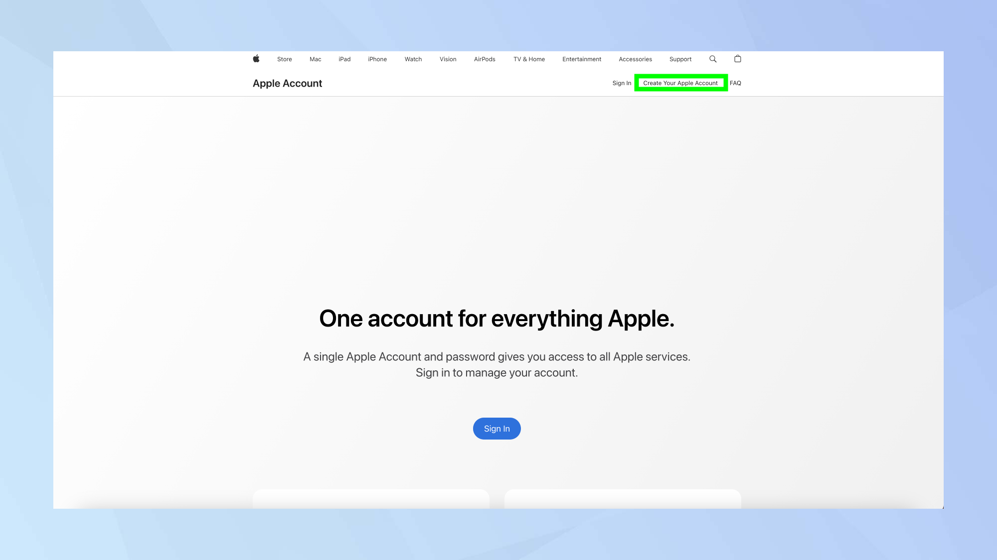 Comment créer un ID Apple sur le navigateur - Créez votre compte Apple surligné