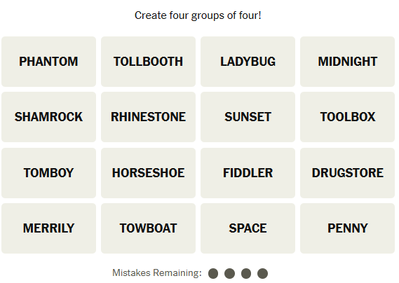 Le puzzle des connexions du New York Times pour le 29 février 2025