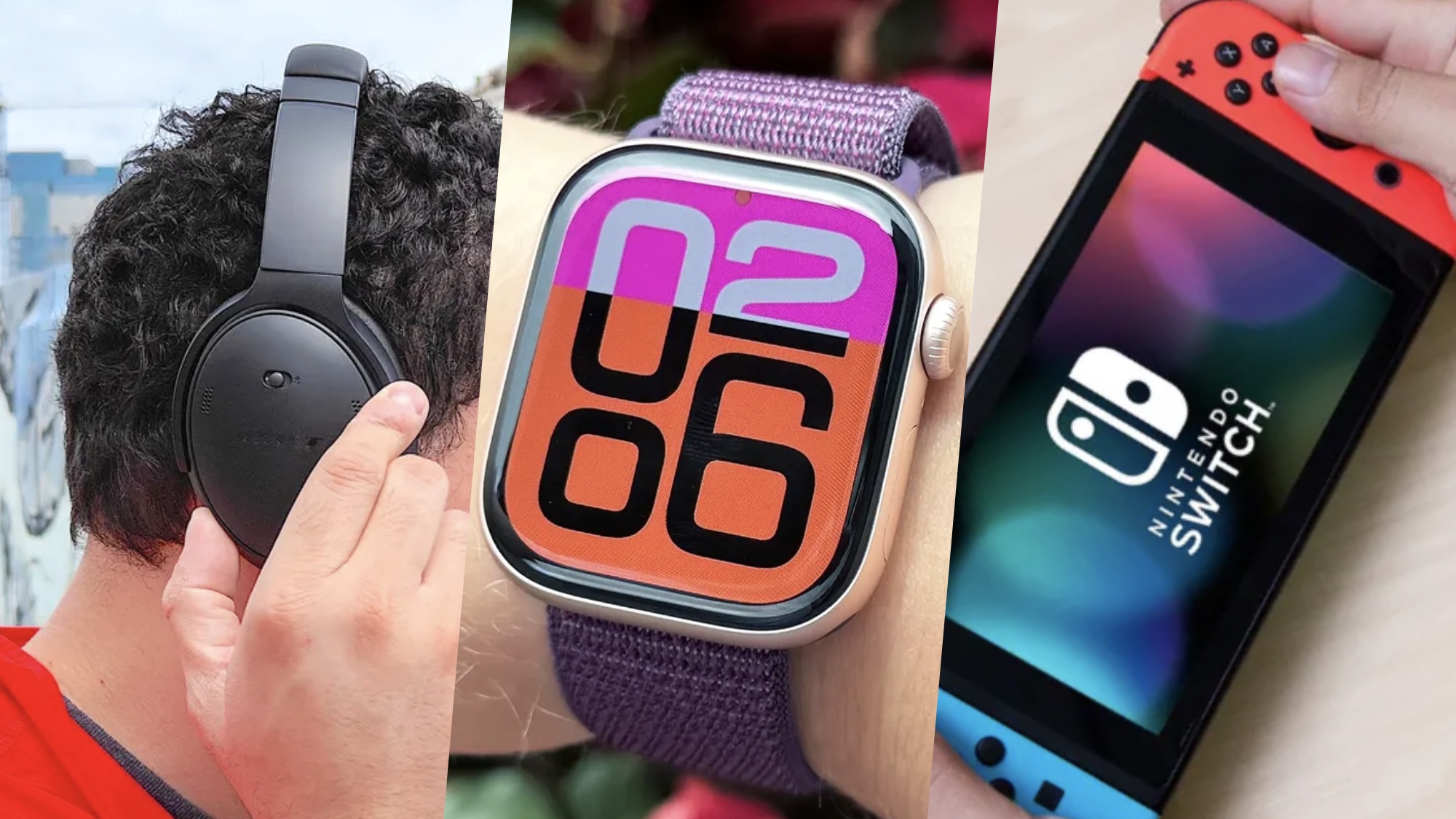 Écouteurs Bose QuietComfort, Apple Watch 10 et Nintendo Switch