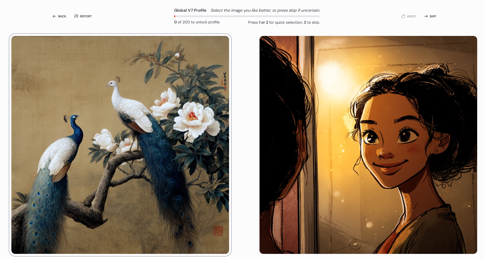 Deux images sur MidJourney utilisées pour personnaliser un compte