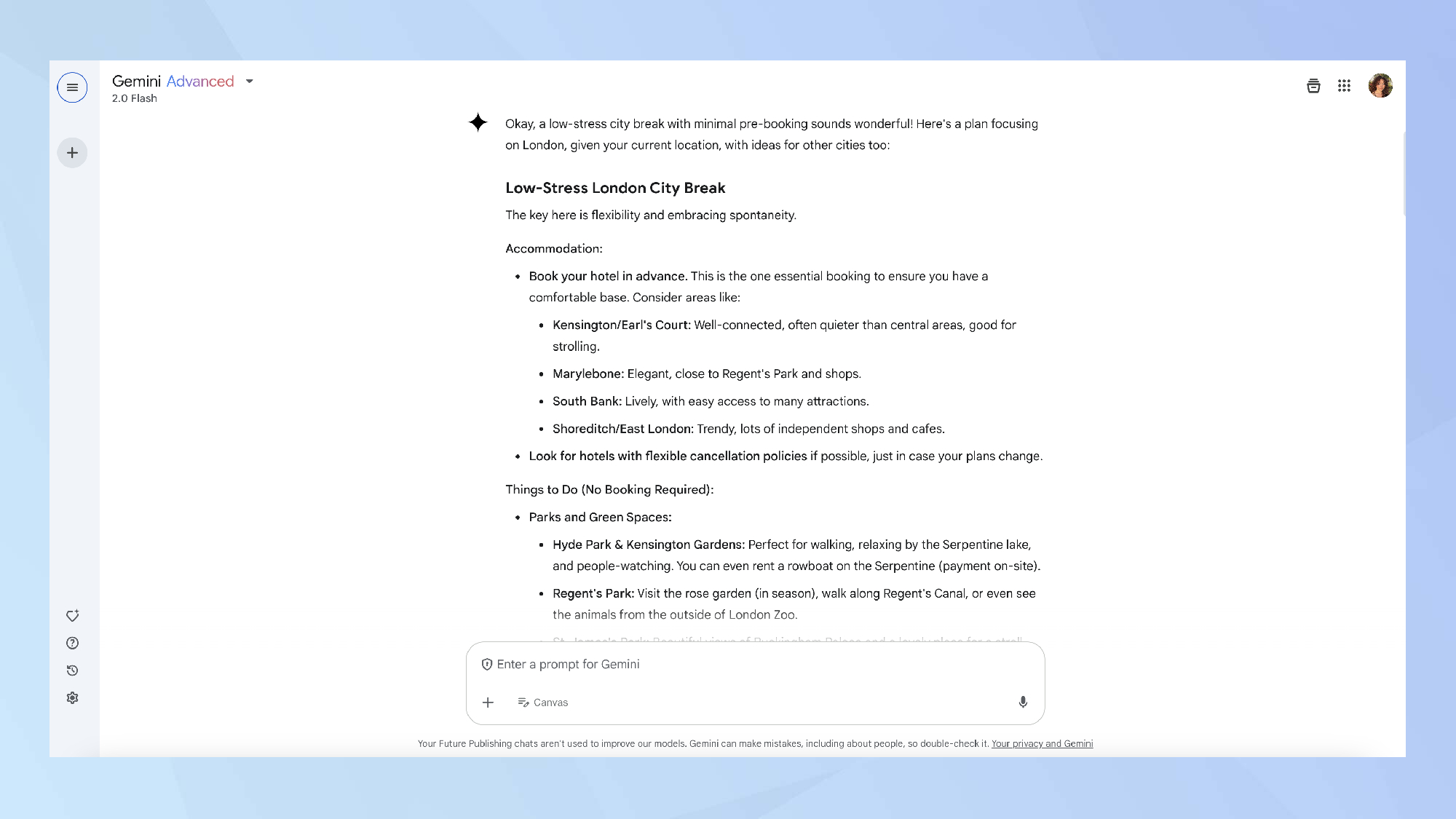 Gémini City Break Prompt