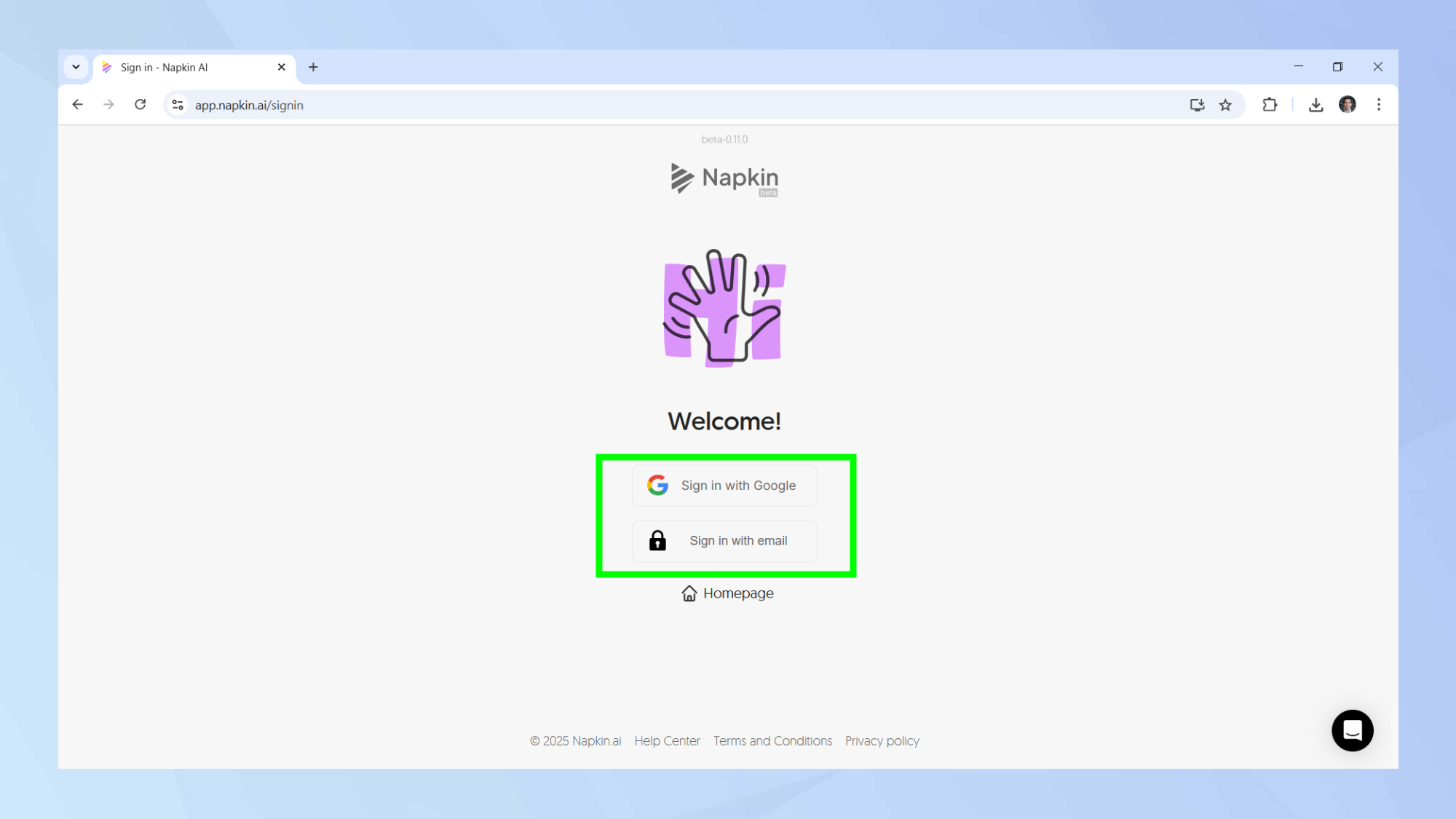 Serviette AI se connecter
