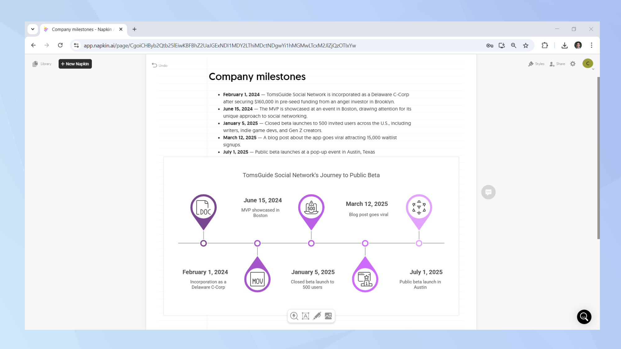 Noisette AI Insérer des jalons