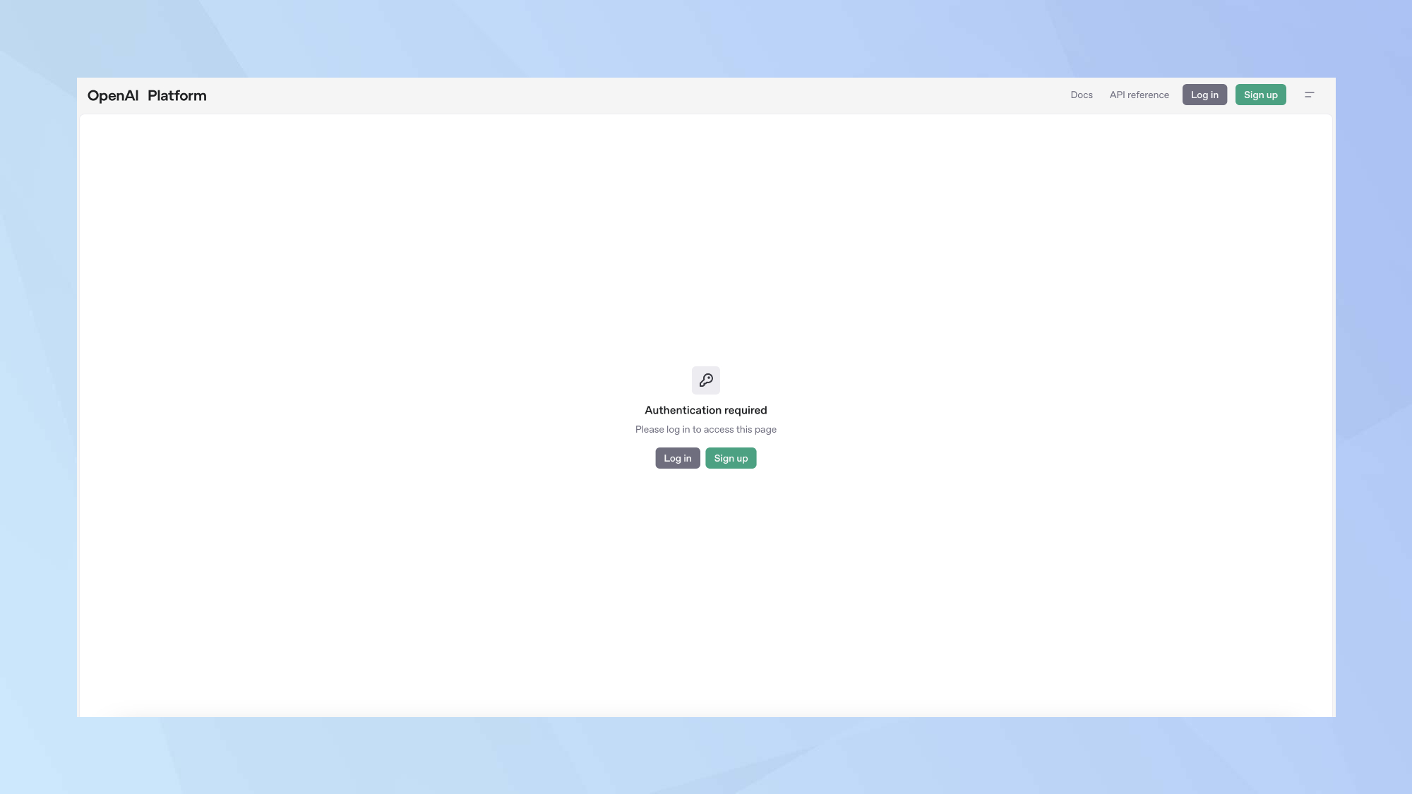 Page de plate-forme API Chatgpt Openai