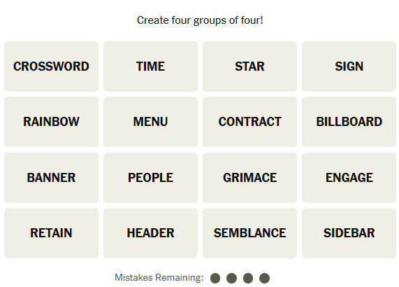 Le puzzle des connexions du New York Times le 5 avril 2025