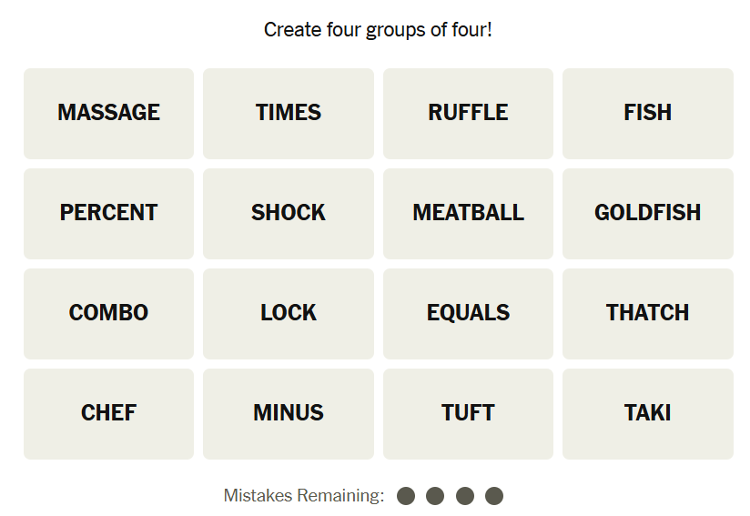 Le puzzle des connexions du New York Times le 27 avril 2025