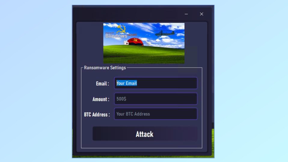 Une capture d'écran montrant à quel point il est facile pour les pirates d'utiliser les capacités de ransomware du Neptune Rat