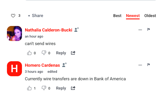 Commentaires de la panne du détecteur Down