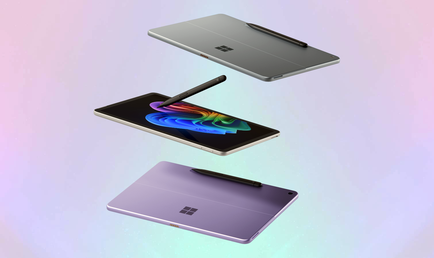 Surface Pro 11 (12 pouces) sur un fond violet