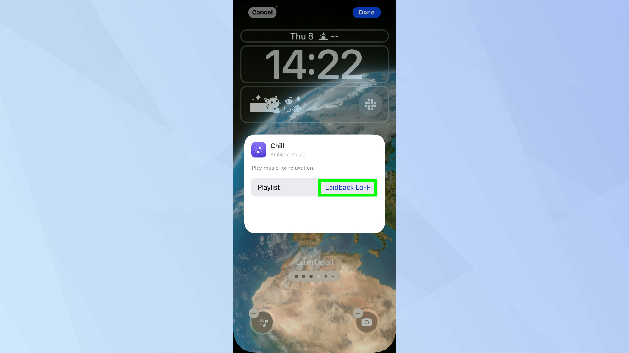 Nom de l'écran de verrouillage iPhone Liste de lecture
