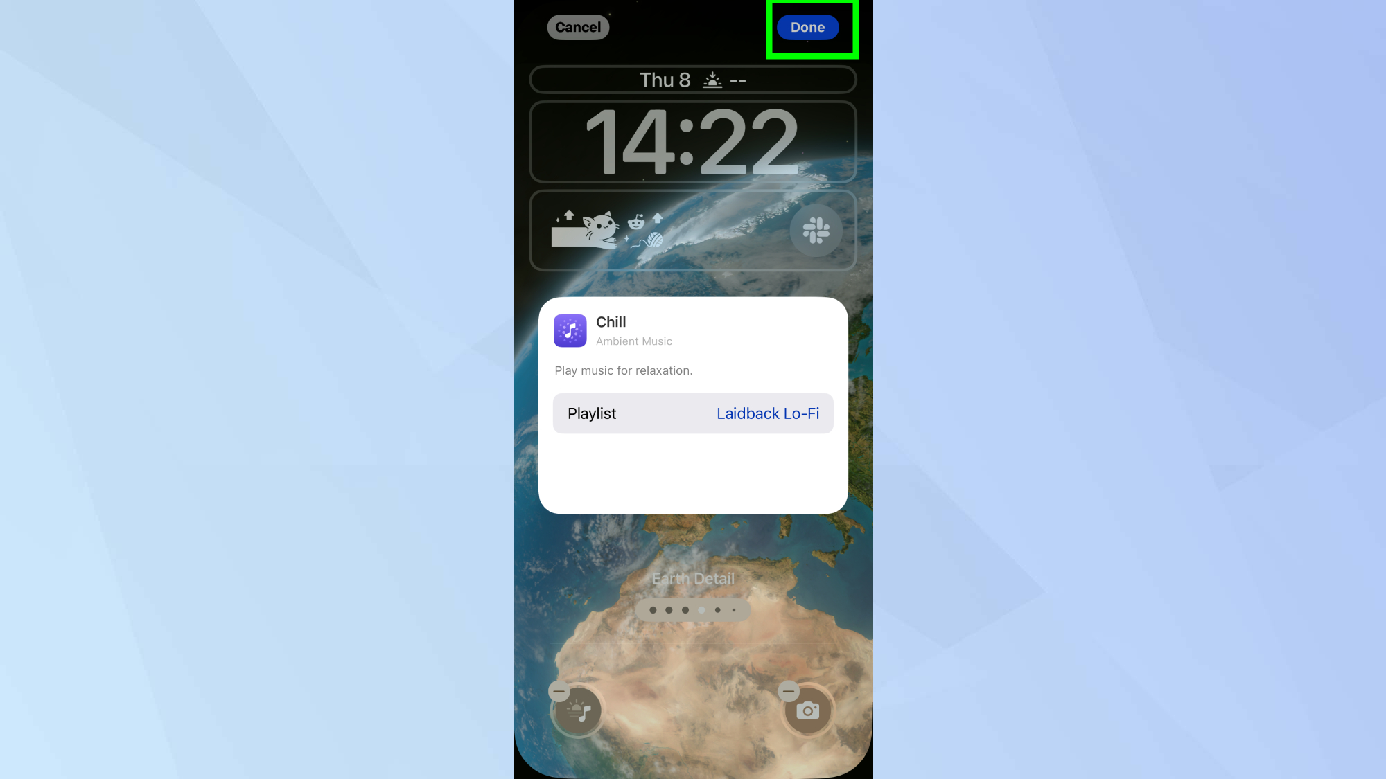 Écran de verrouillage de l'iPhone Noming Apple Playlist