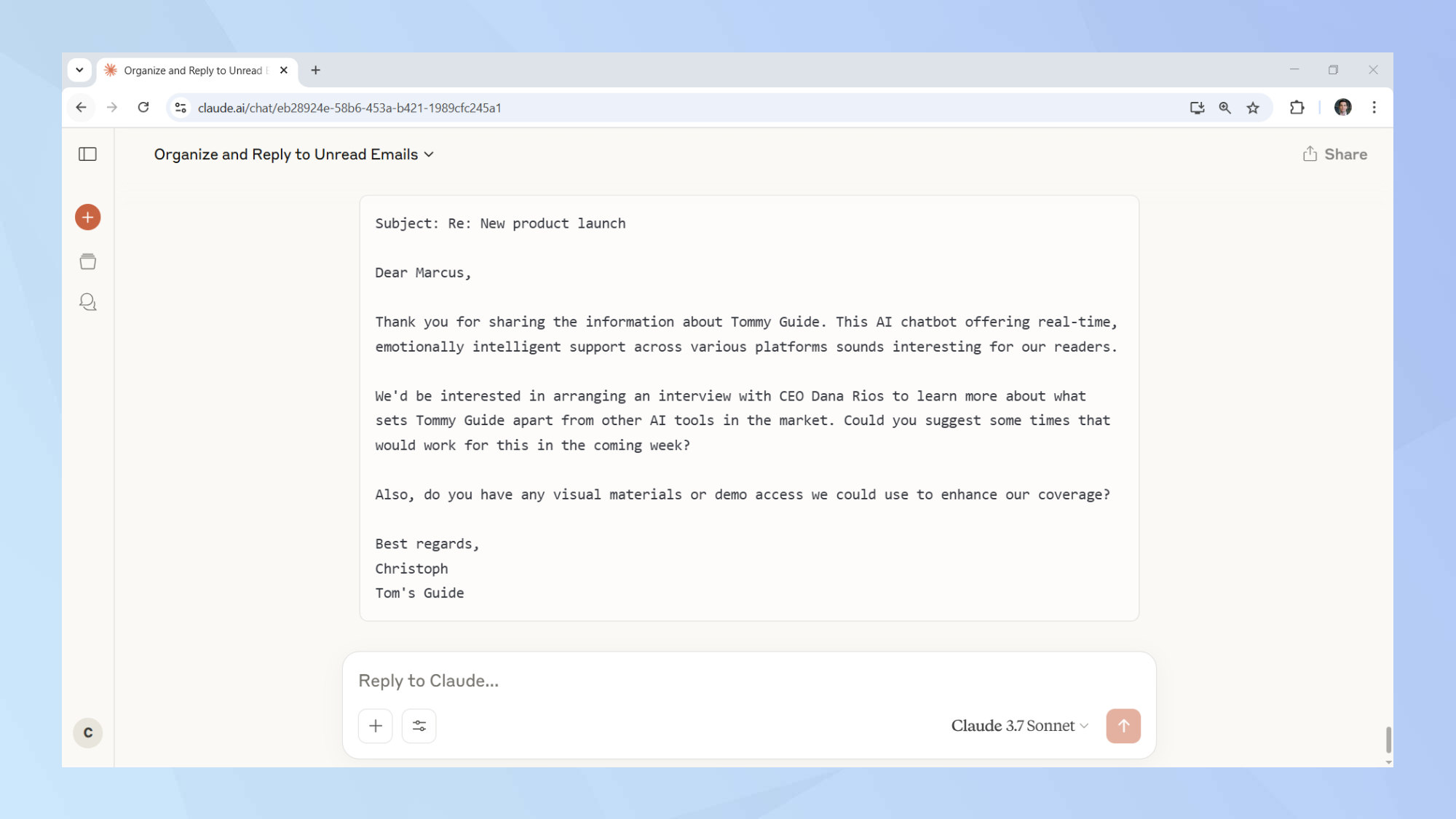 Claude Priority Email Invite