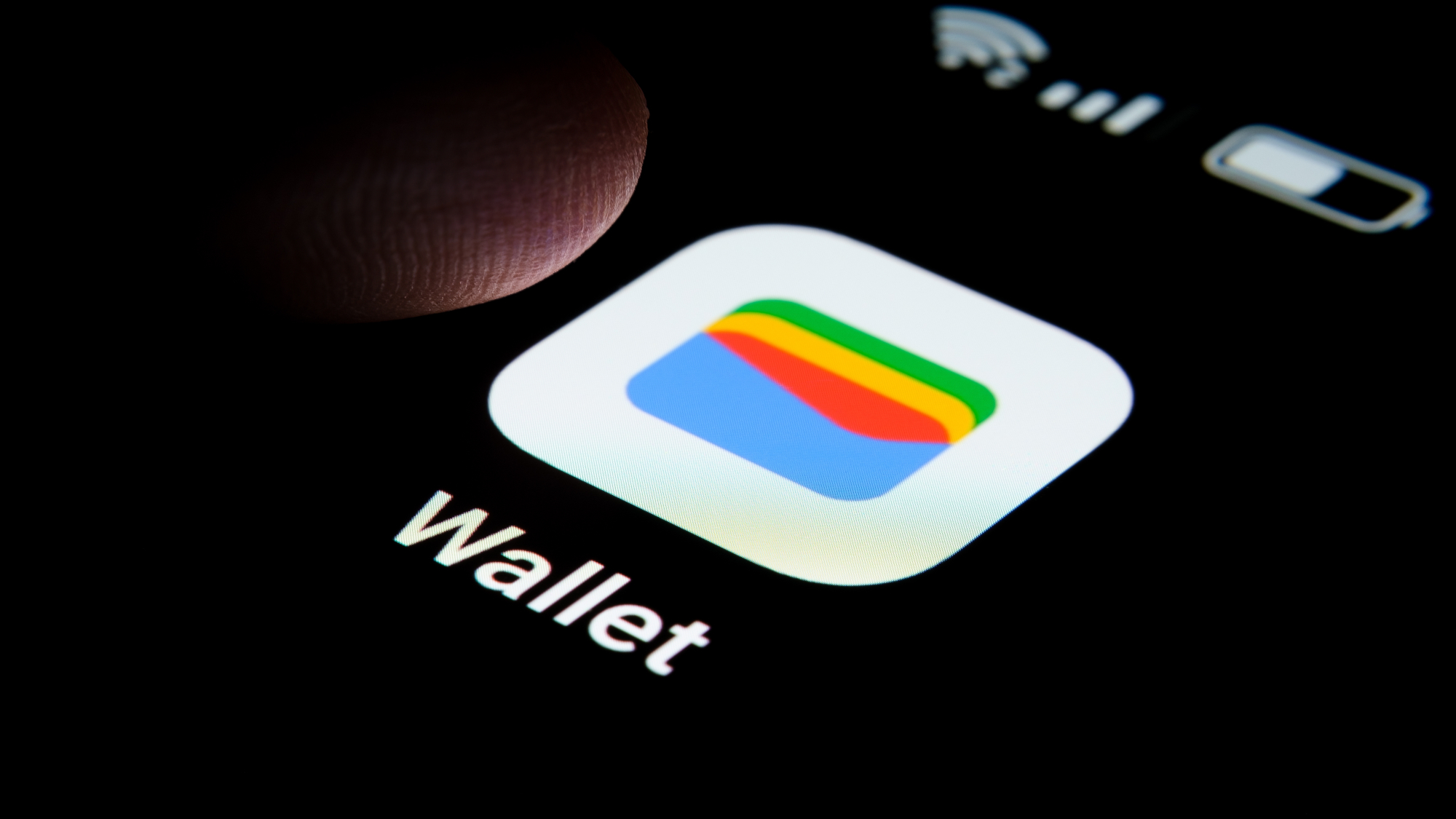 Application Google Wallet à l'écran