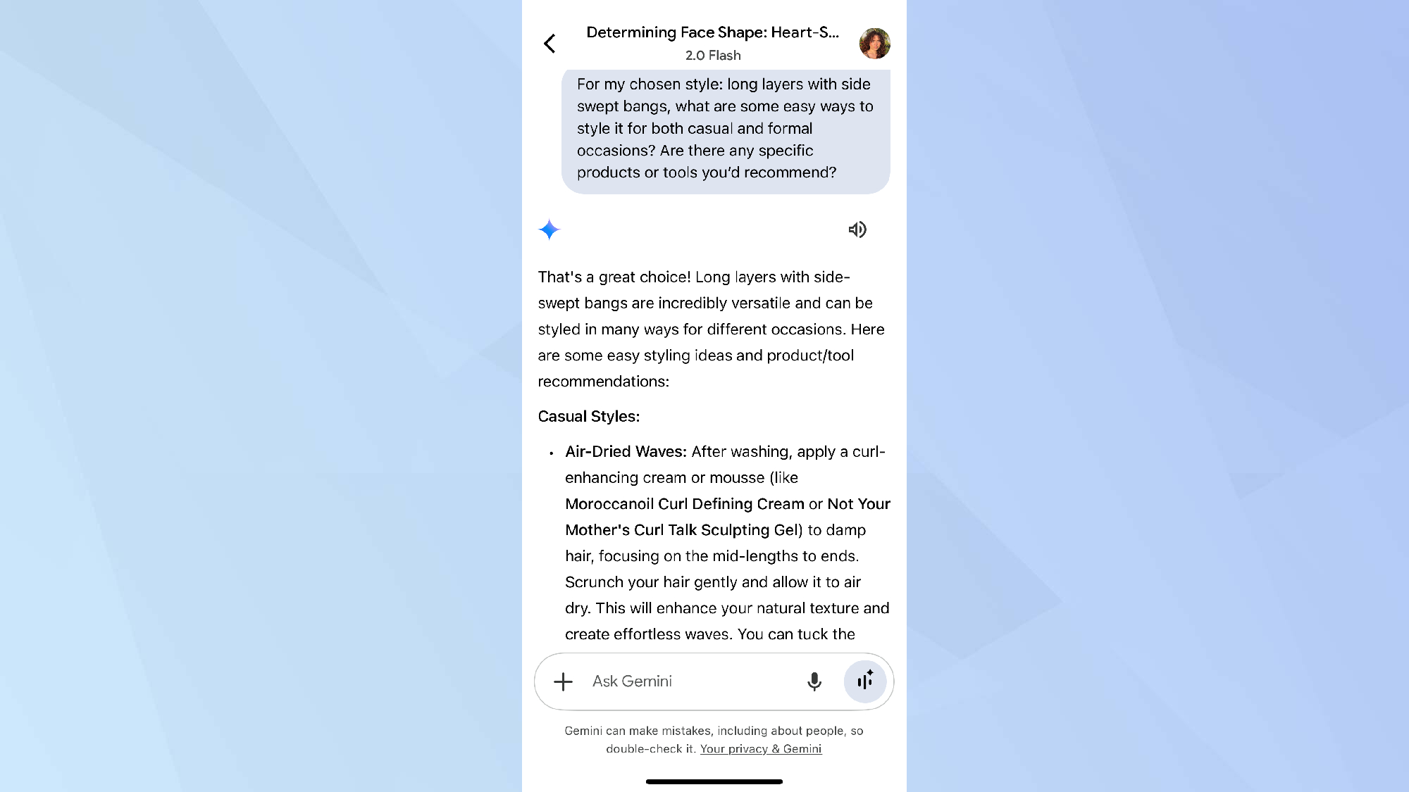 Invite de style gemini choisi