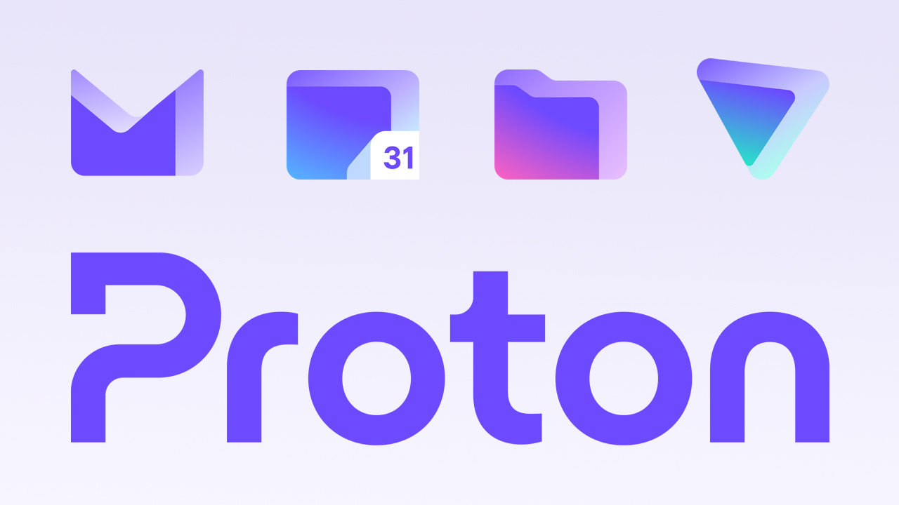 Logo Proton avec VPN, courrier, calendrier et logos de lecteur