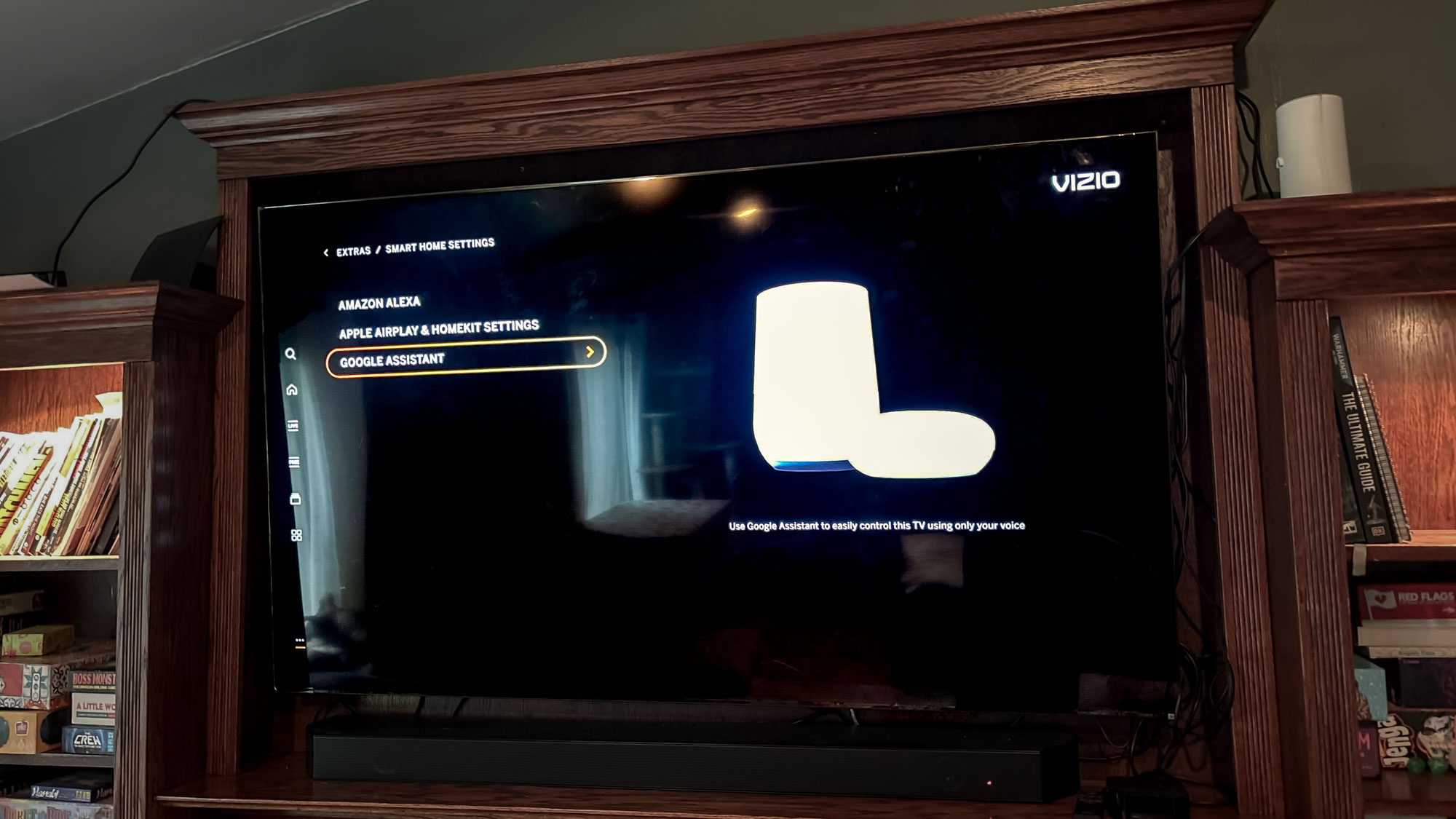 Vizio P-Series Quantum XTV sur le stand dans le salon