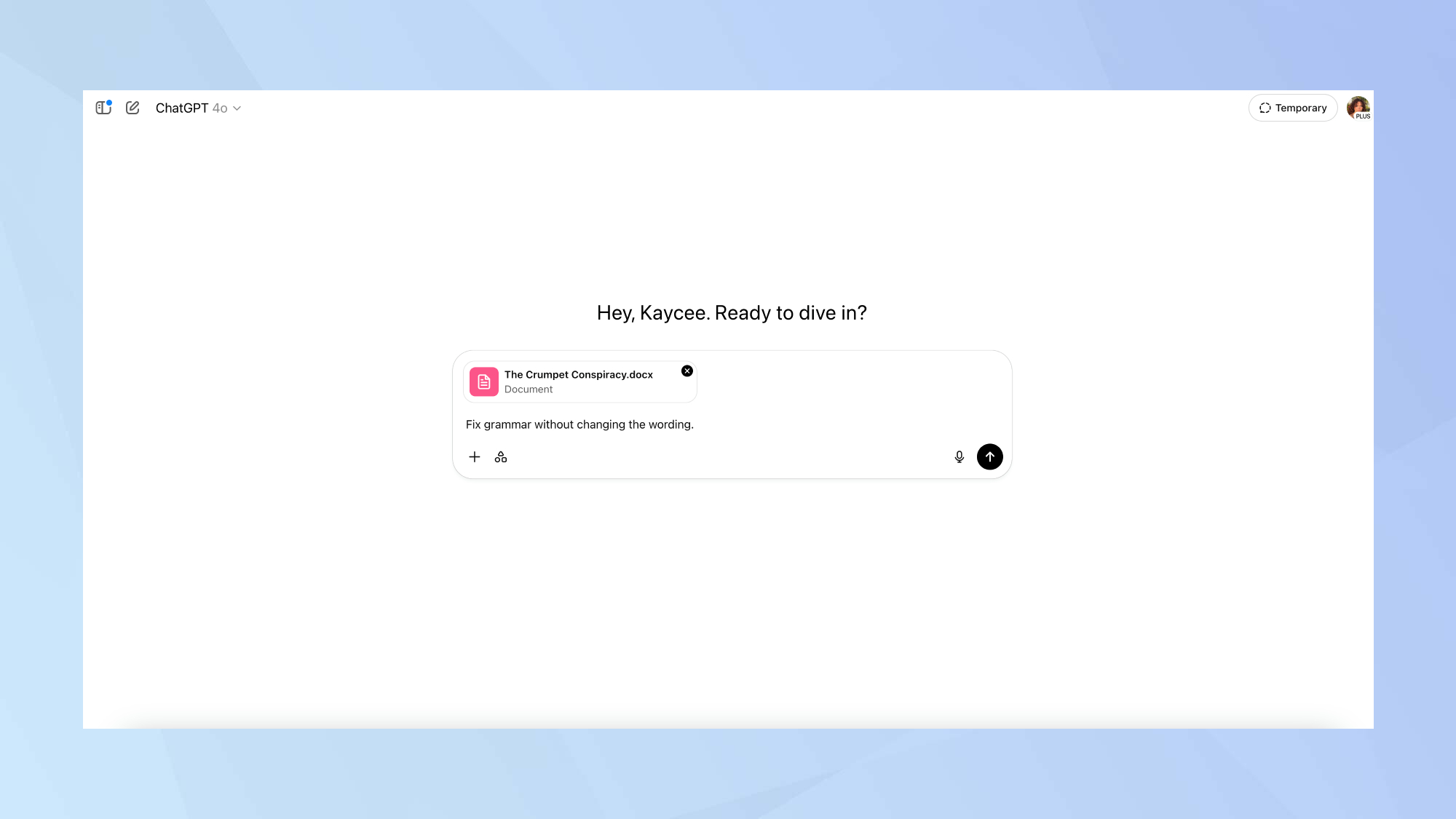 Invite de grammaire de chatppt