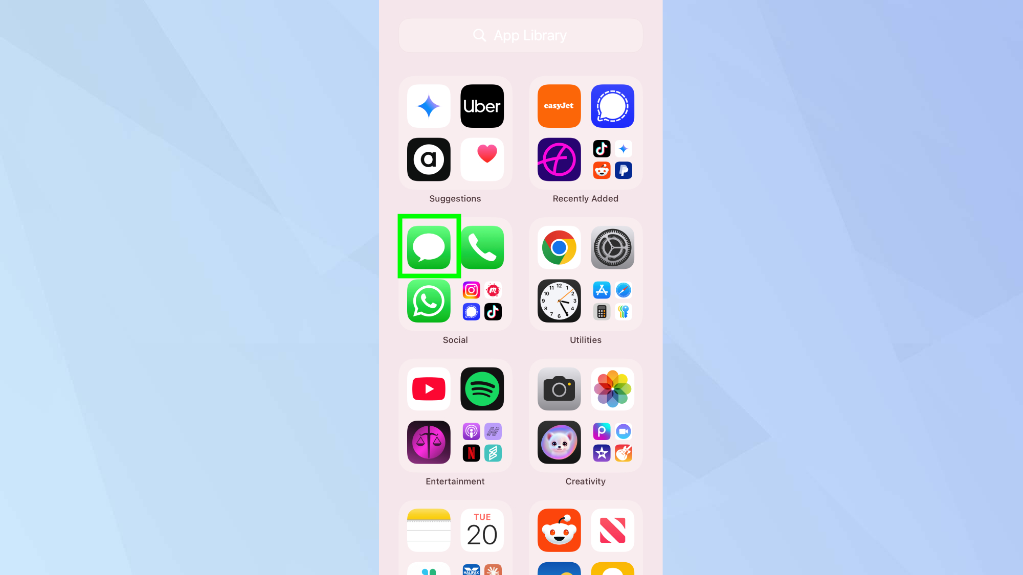 Application de message sur iPhone