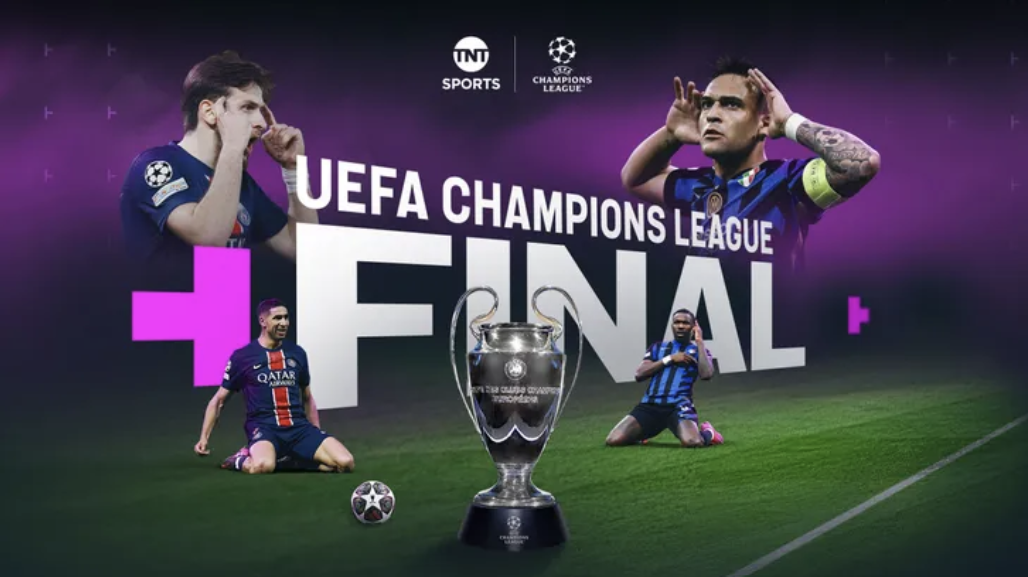 Un graphique faisant la promotion du flux final libre de la Ligue des champions sur Discovery +