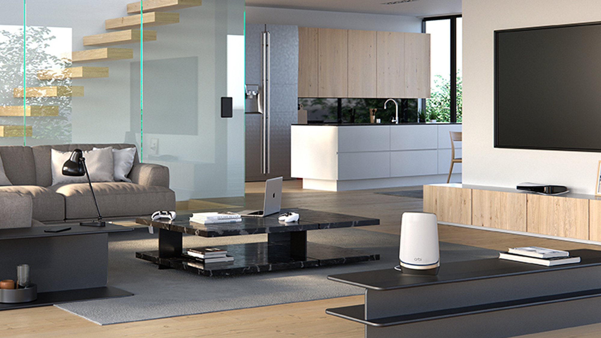 Netgear Orbi Wi-Fi 6E (RBKE963) dans le salon