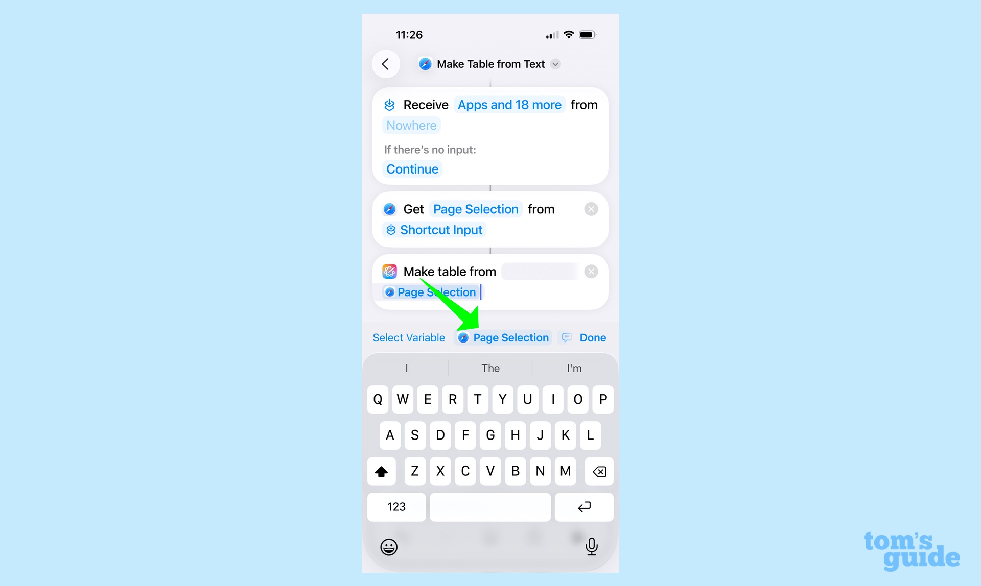 Faire une table avec des outils d'écriture d'Apple Intelligence dans un raccourci