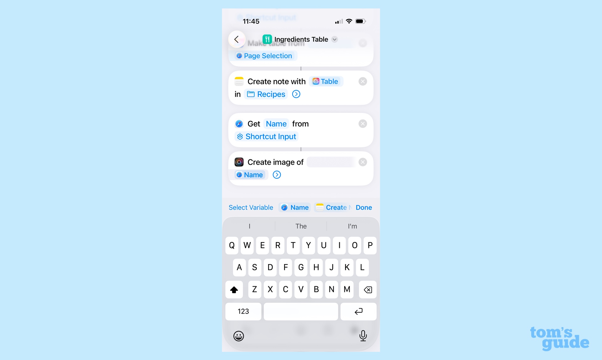 Ajout d'une invite d'image à un raccourci