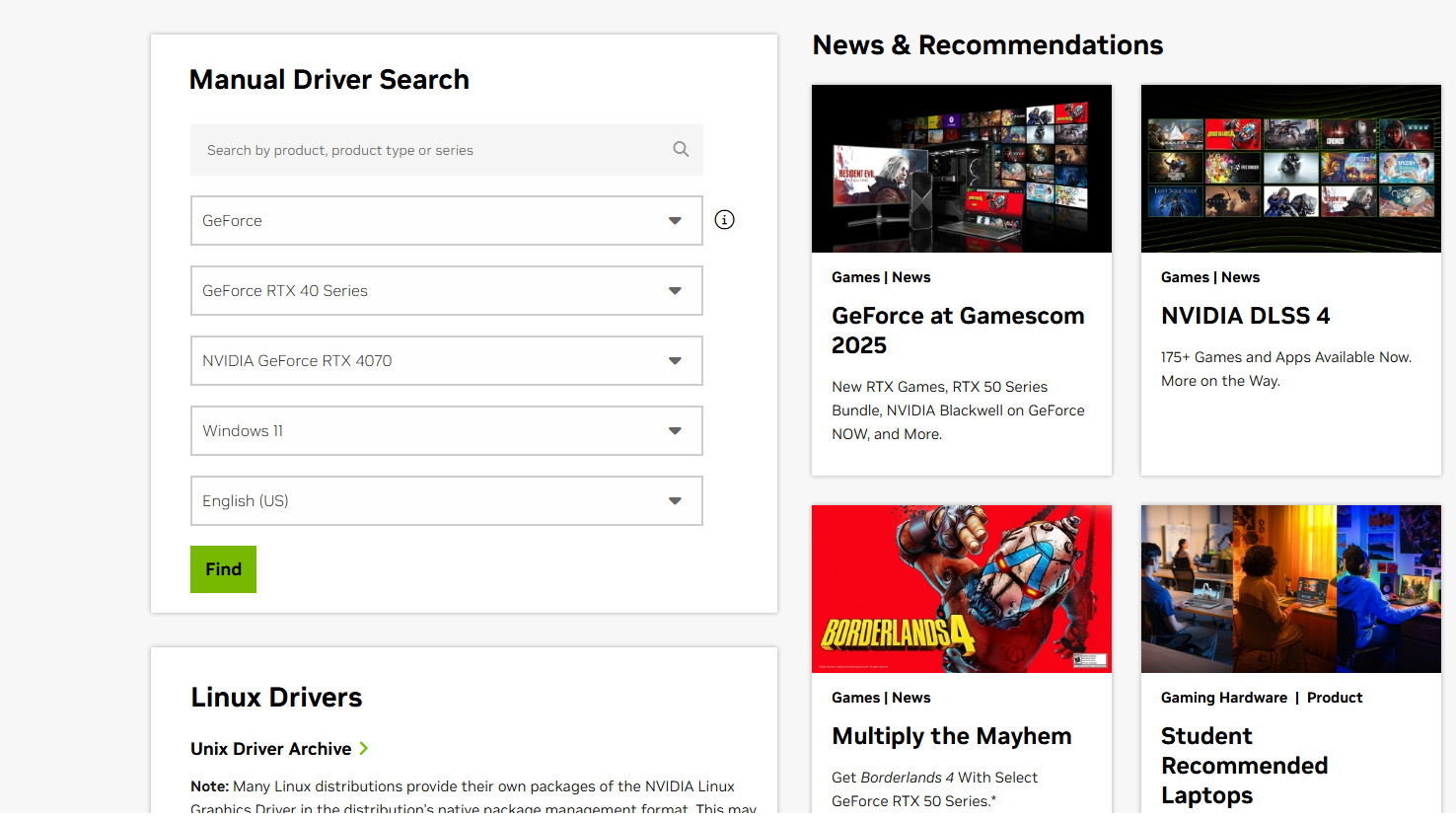 Captures d'écran montrant comment mettre à jour les pilotes NVIDIA et AMD