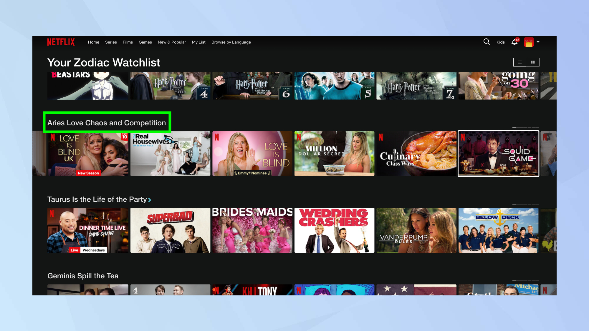 Centre d'astrologie Netflix