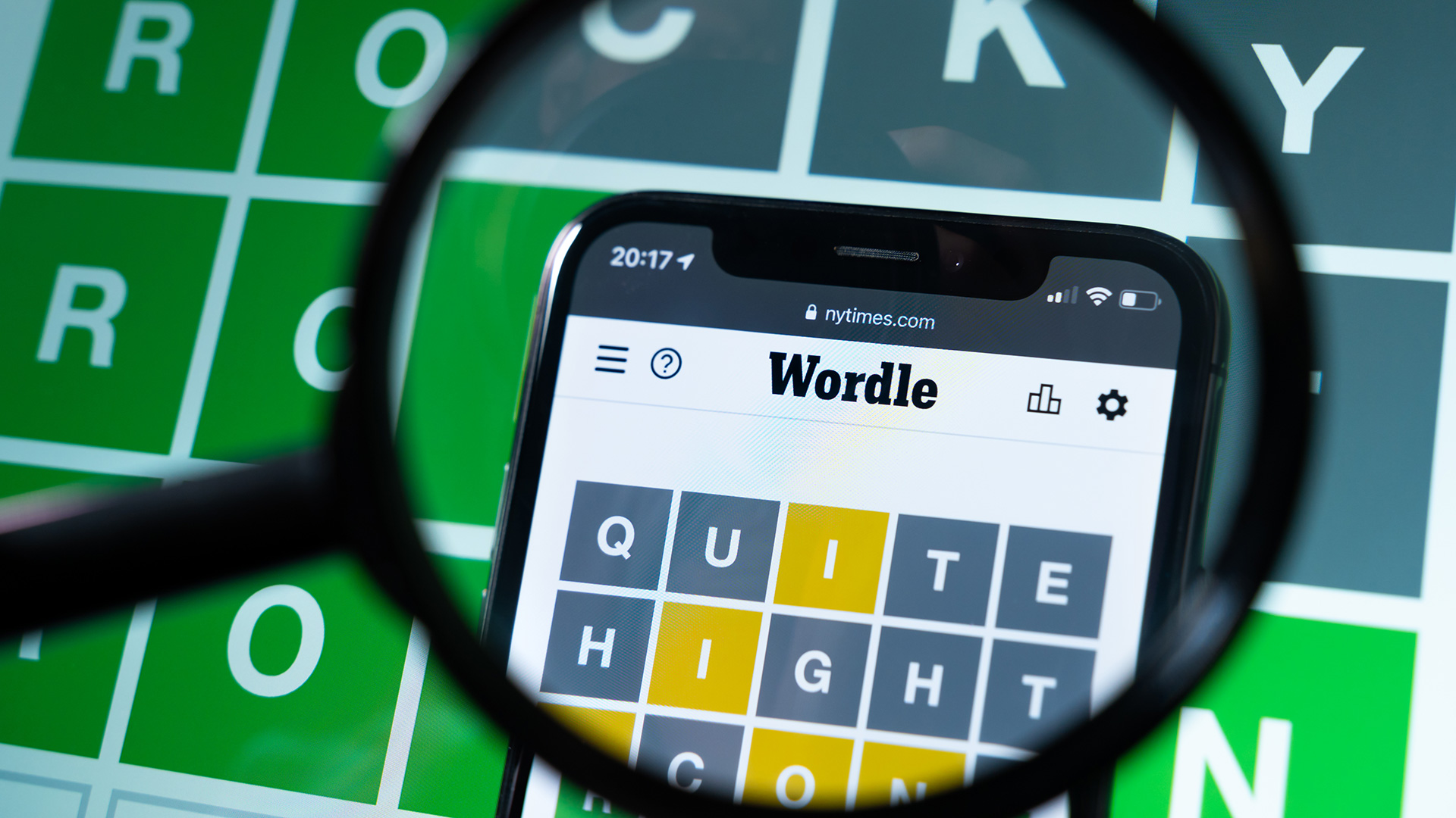 Wordle avec une loupe dessus
