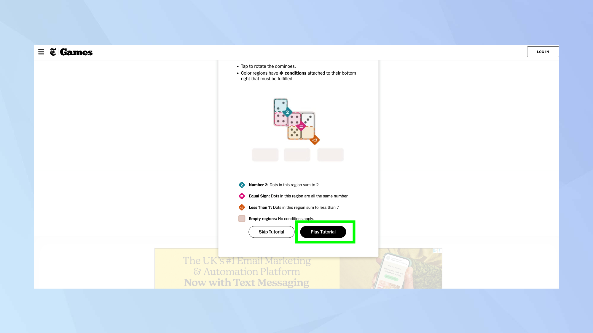 Tutoriel NYT Pips Play