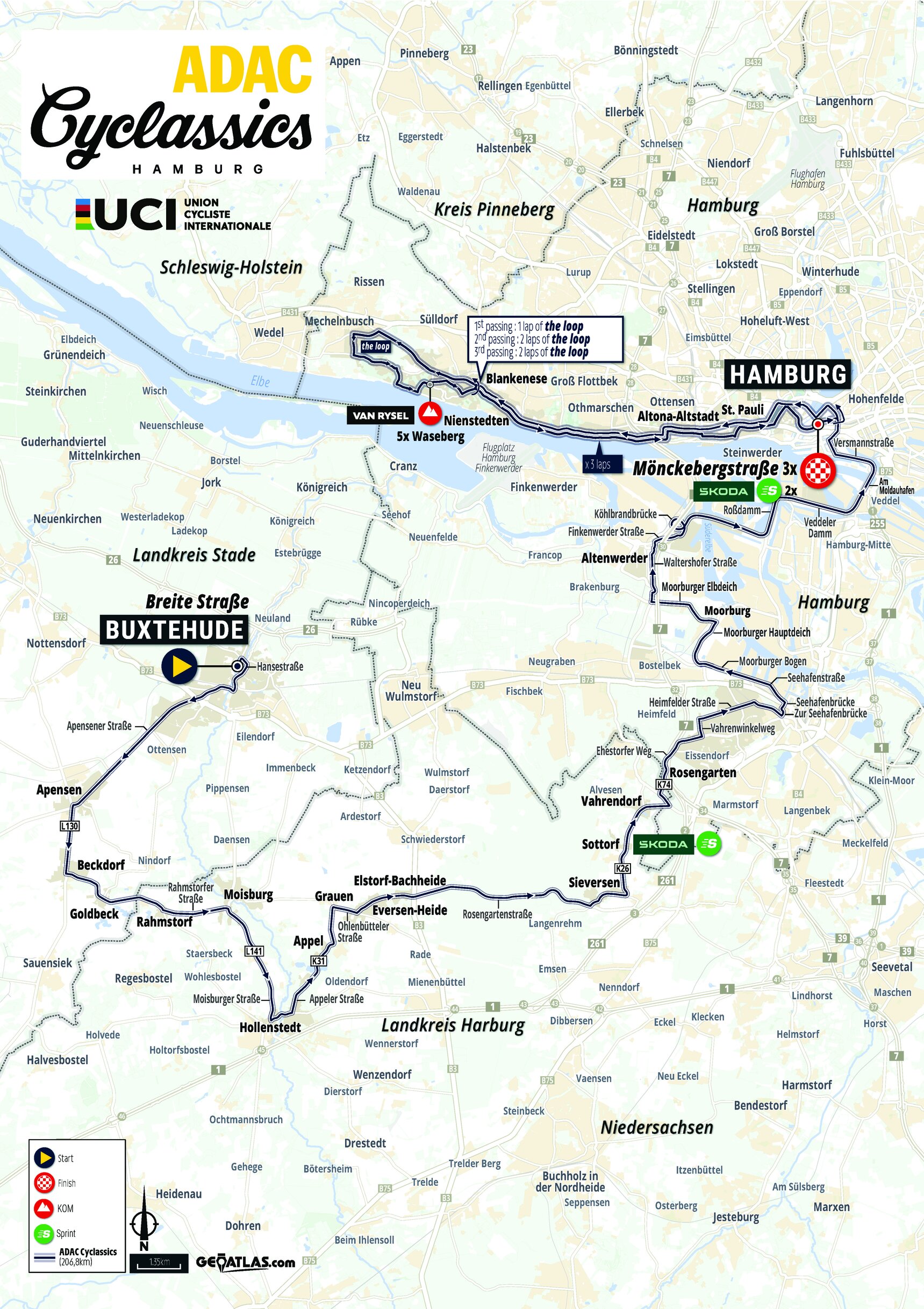 Adac Hambourg Cyclassics 2025 Route