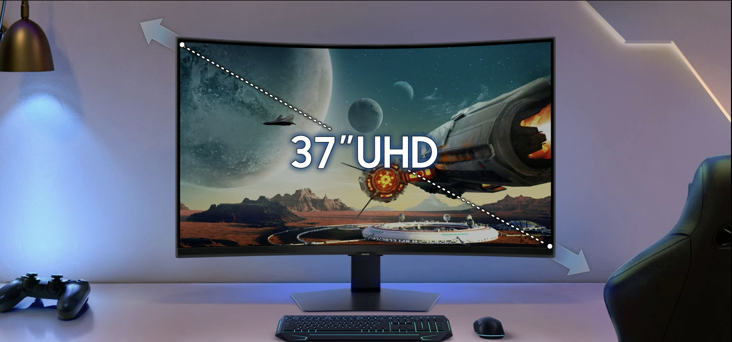 Moniteur de jeu Samsung sur un bureau