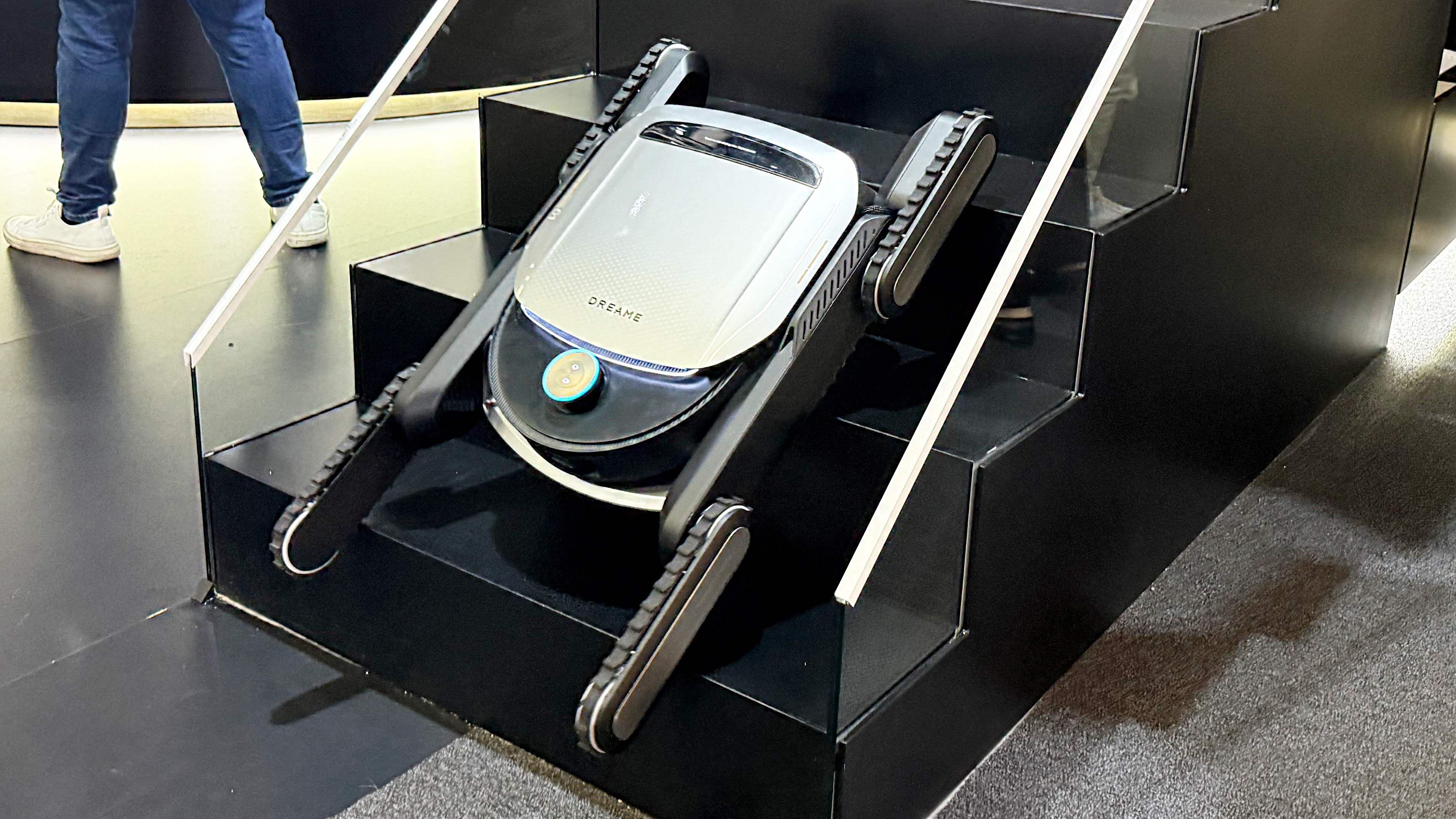 Une photographie du grimpeur d'escalier de rêve en action