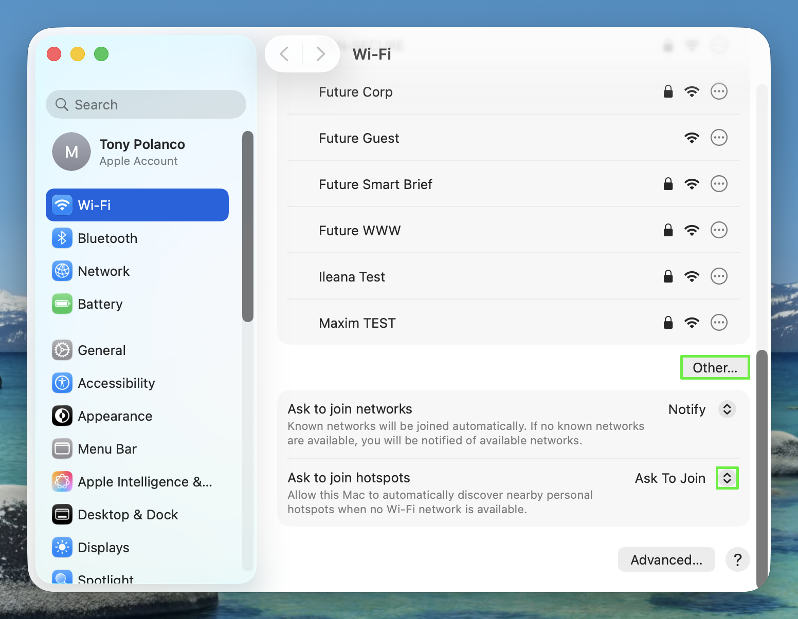 Hotspotting iPhone MacOS 26