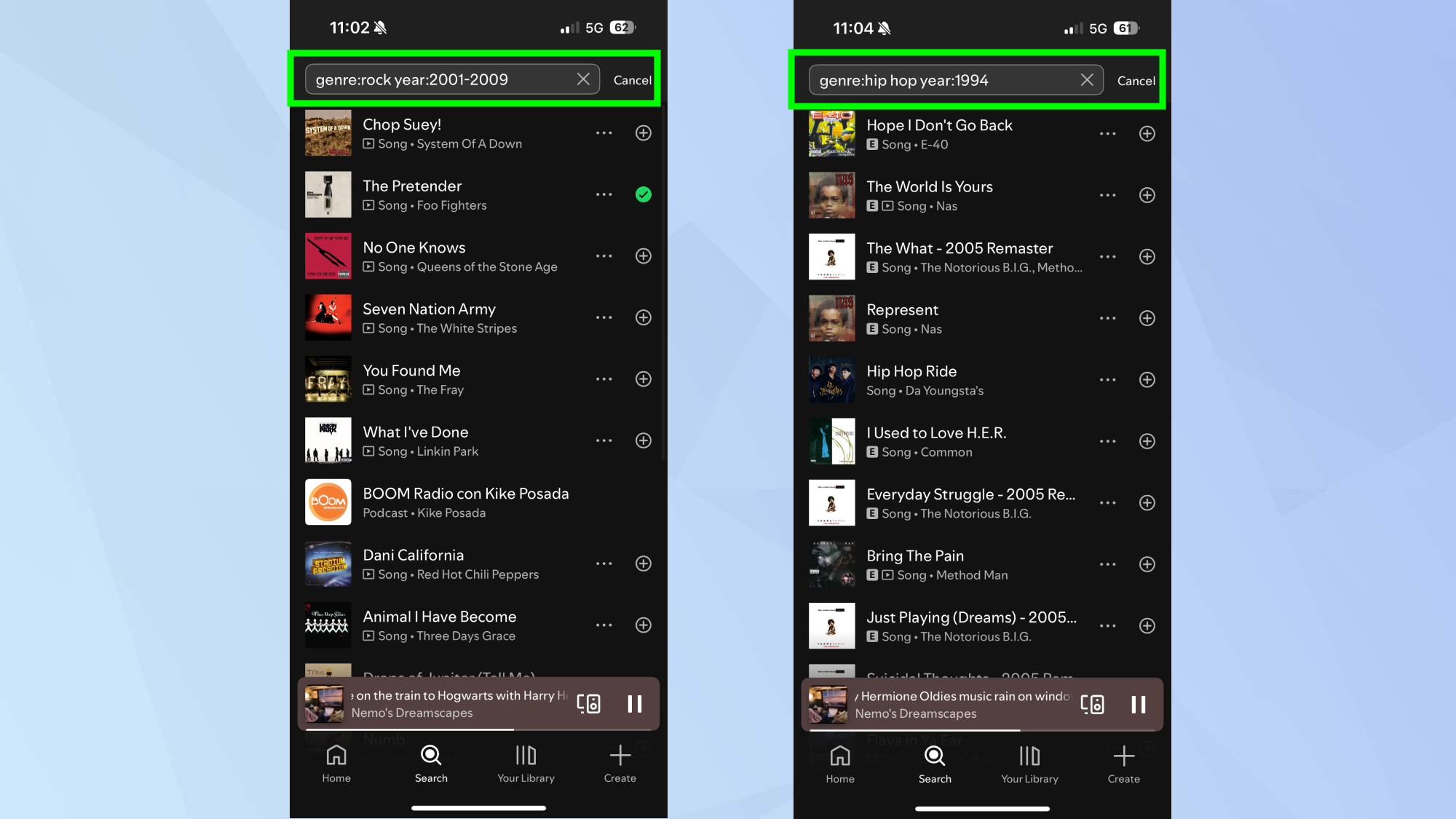 Recherche de genre Spotify